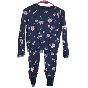 GAP Black and Pink Floral Joggers and Sweatshirt Set, Size 8